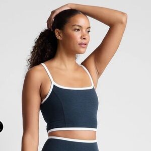 Beyond Yoga Spacedye Blue Top with White Trim